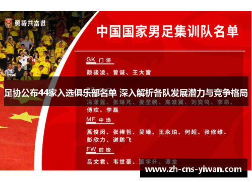 足协公布44家入选俱乐部名单 深入解析各队发展潜力与竞争格局