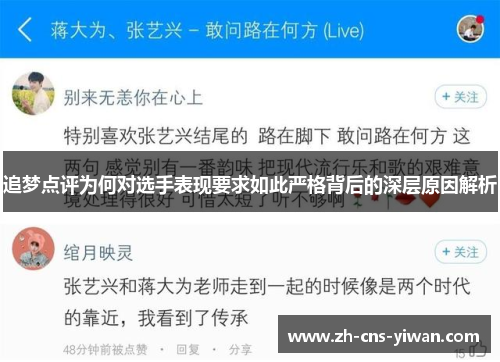 追梦点评为何对选手表现要求如此严格背后的深层原因解析